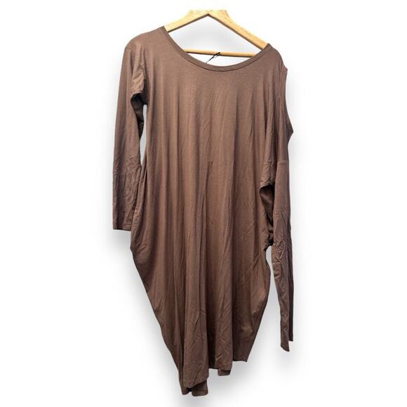 Synthia Psarru Couture Asymmetrical Stretchable Tunic Lagenlook Dress‎ Size XL - Picture 1 of 8